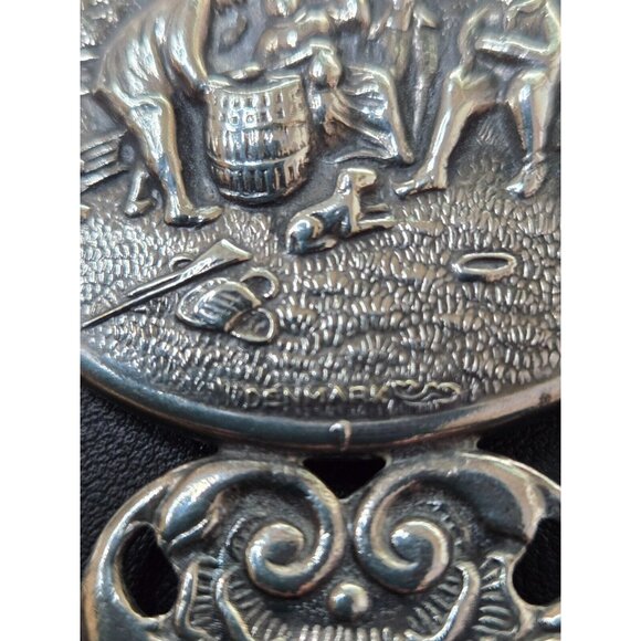 Vintage Hans Jensen signed Silver Plated  comb and Mirror set Tavern Village - Picture 8 of 8